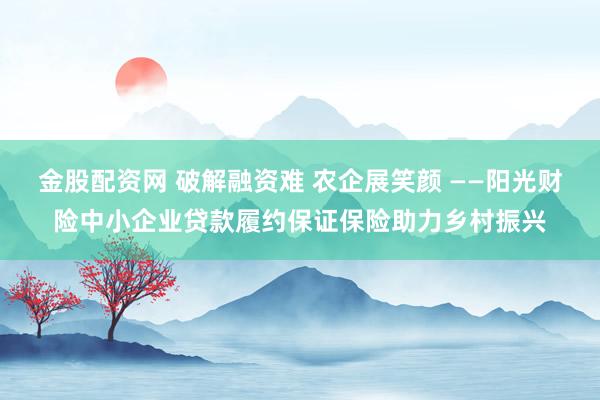 金股配资网 破解融资难 农企展笑颜 ——阳光财险中小企业贷款履约保证保险助力乡村振兴