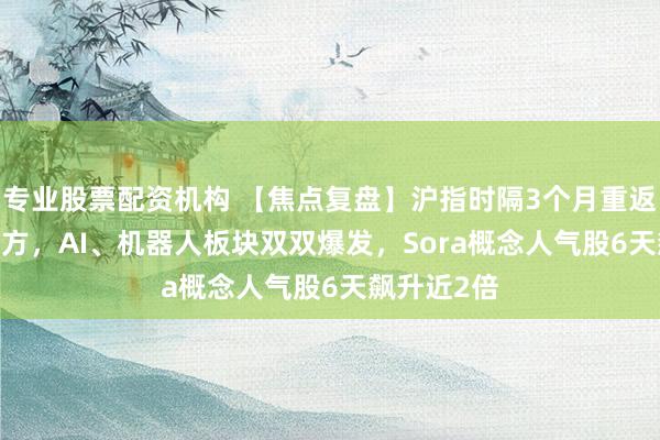 专业股票配资机构 【焦点复盘】沪指时隔3个月重返3000点上方，AI、机器人板块双双爆发，Sora概念人气股6天飙升近2倍