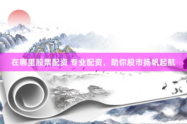 在哪里股票配资 专业配资，助你股市扬帆起航