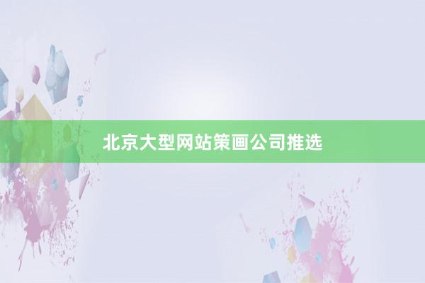 北京大型网站策画公司推选